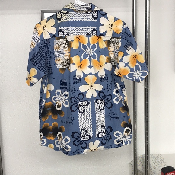 Pineapple Connection MES Sz S 100% Cotton Short Sleeve Button Down Shirt - Picture 9 of 10